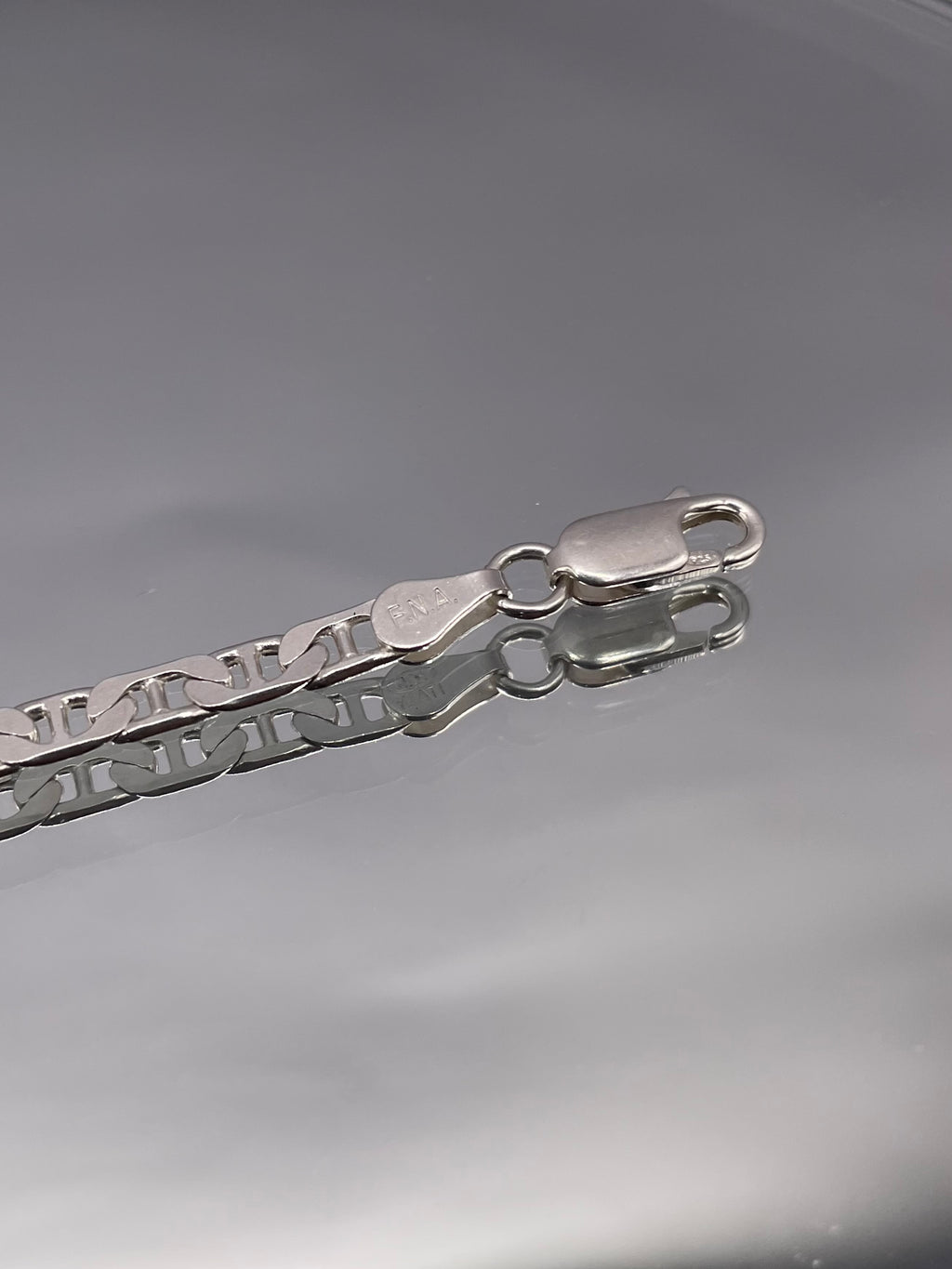 Italian Silver Dainty Mariner Link Bracelet