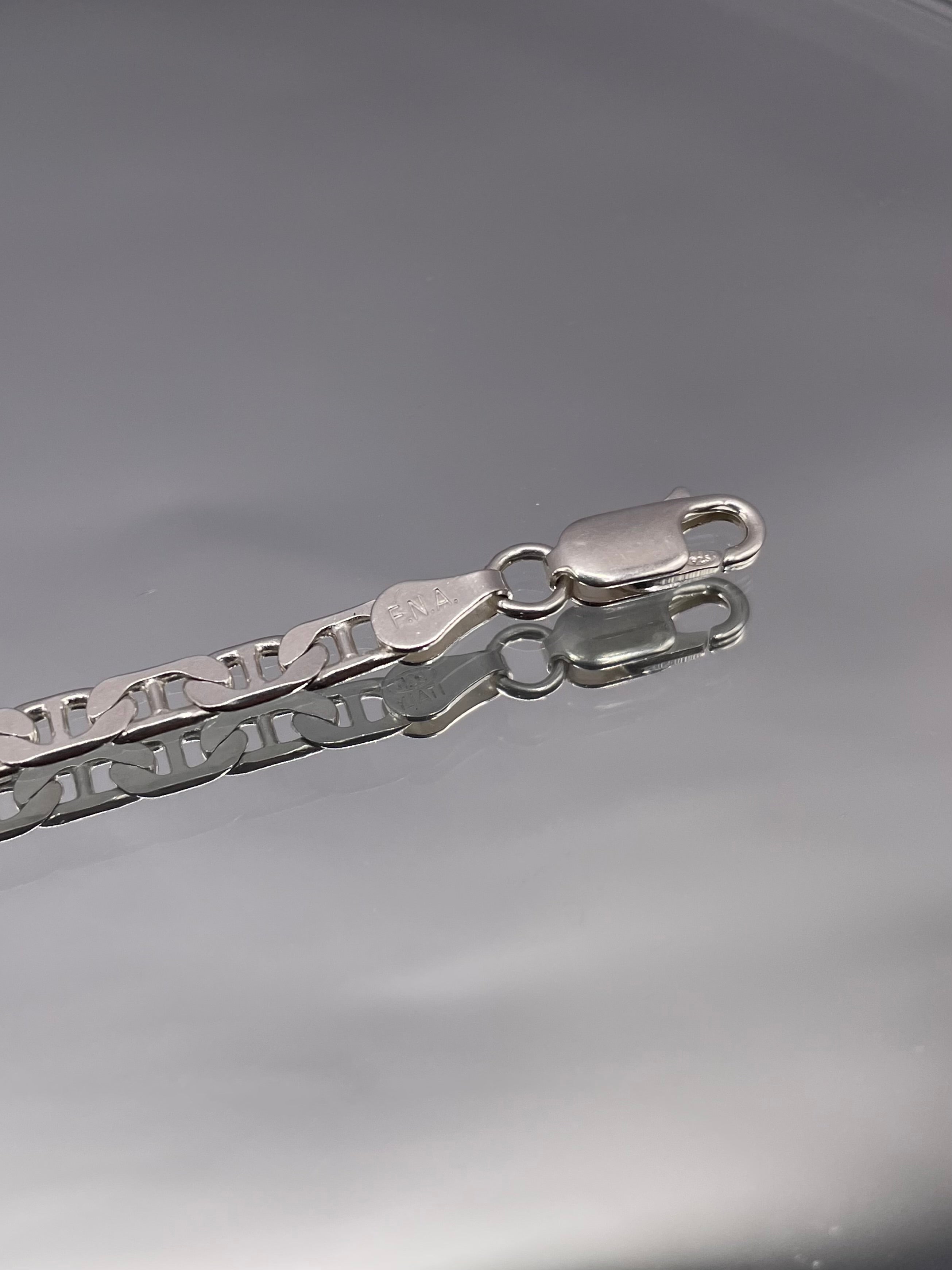 Italian Silver Dainty Mariner Link Bracelet