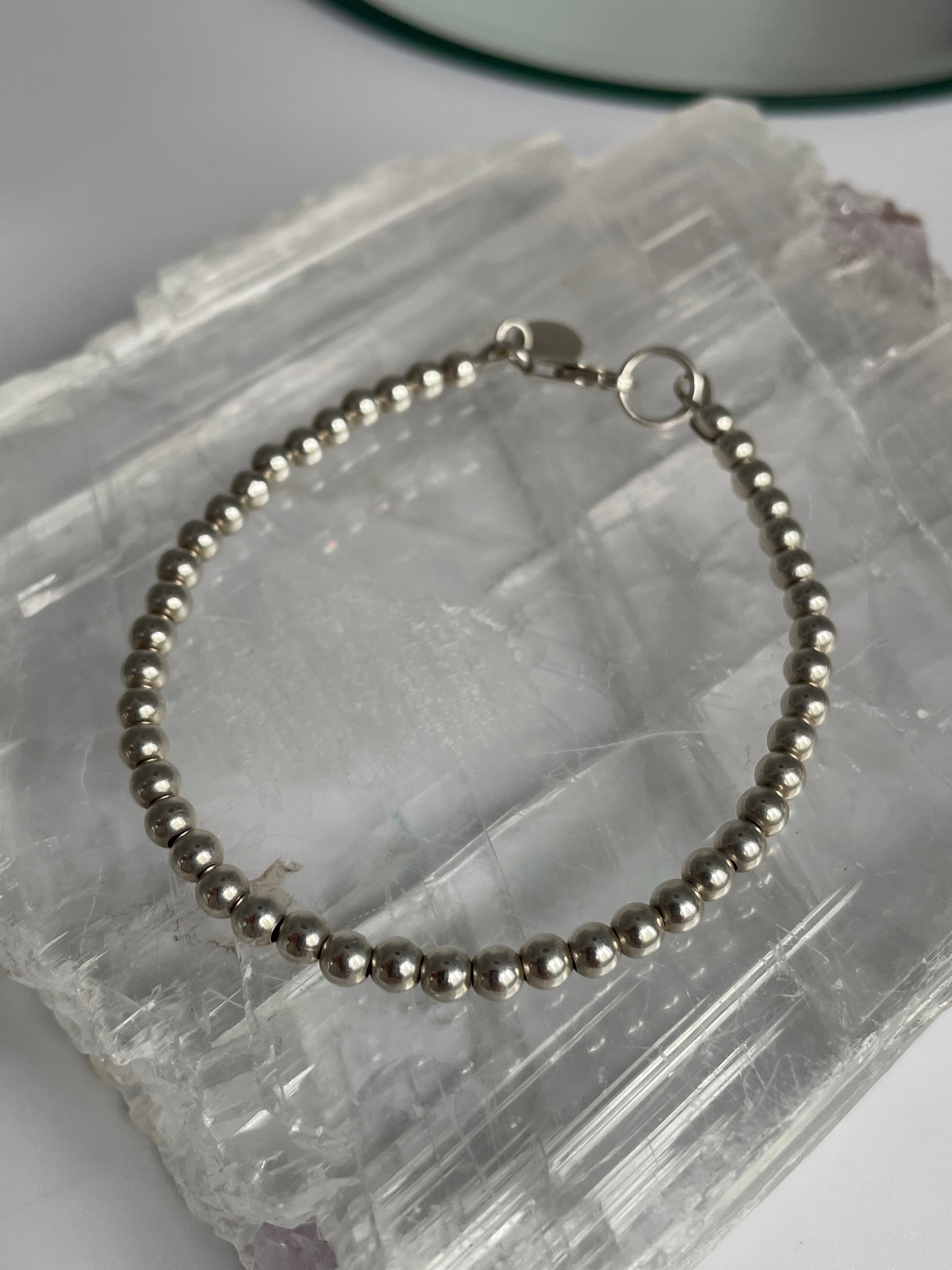 Silver Bead Stacking Bracelet