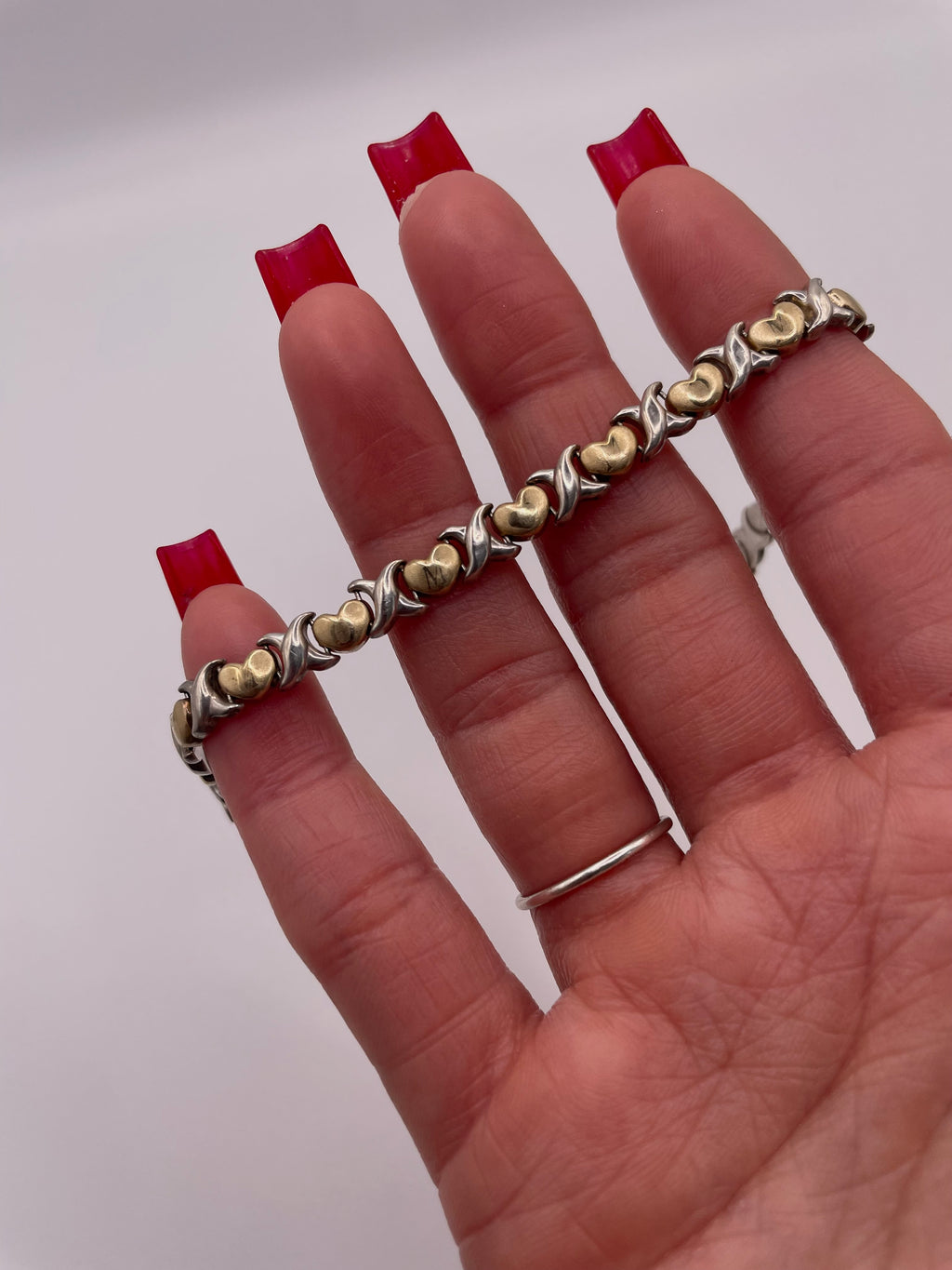 Silver & Gold XOXO MOM Bracelet