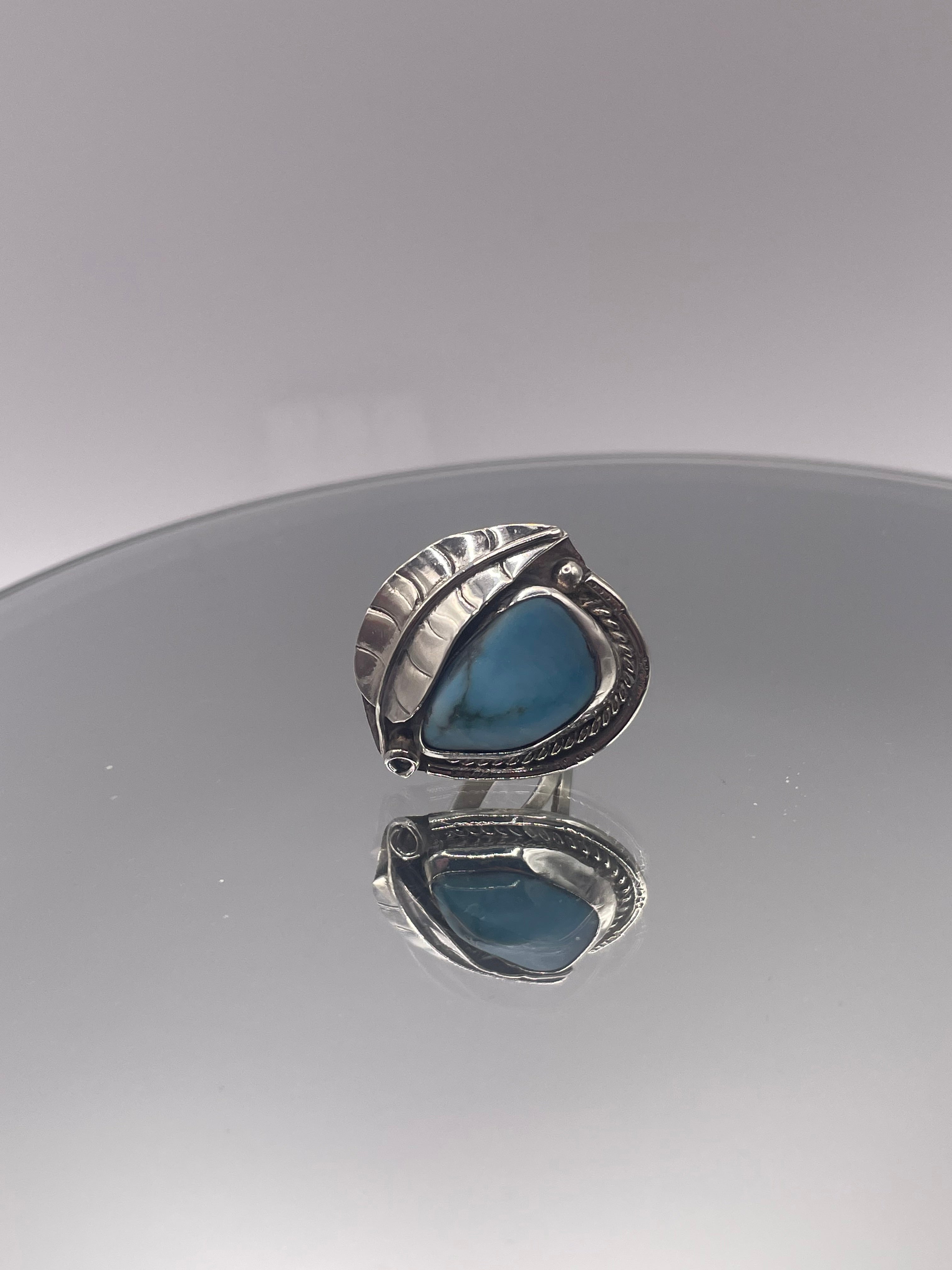 Sterling Silver Handmade Navajo Turquoise Ring