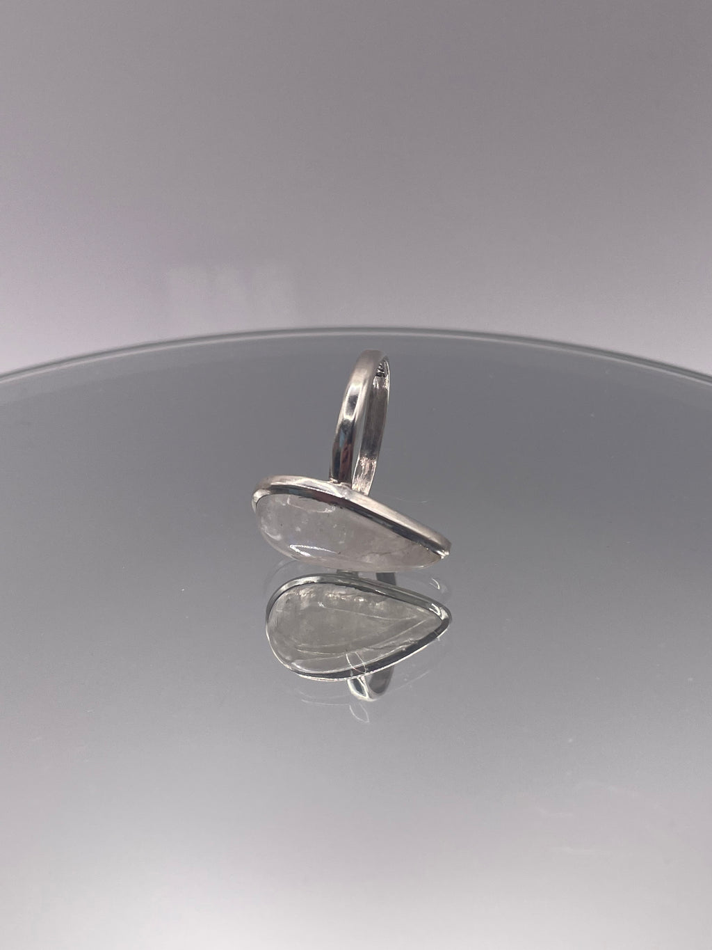 Sterling Silver Moonstone Teardrop Statement Ring