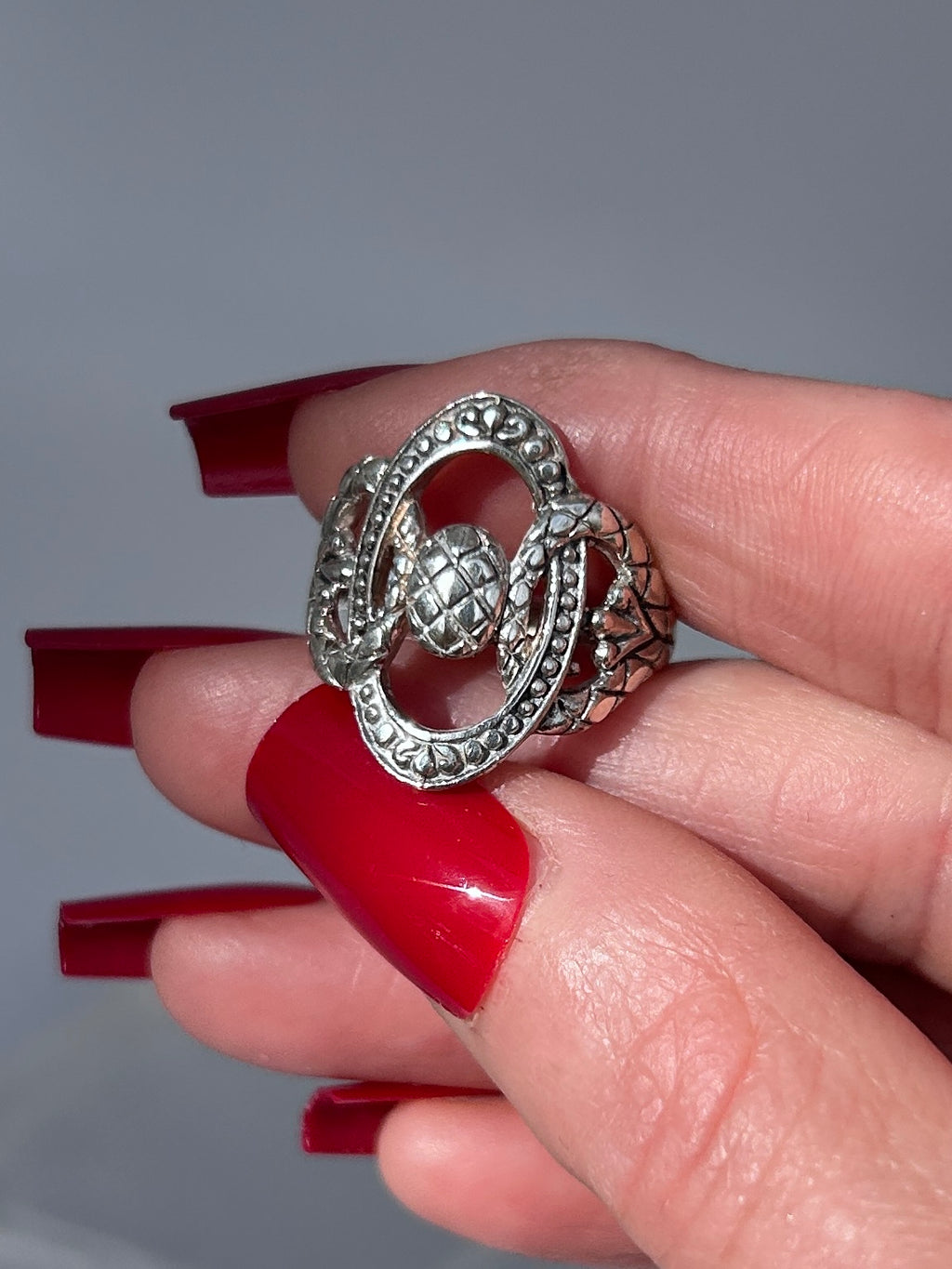 Sterling Silver Ornate + Abstract Statement Ring