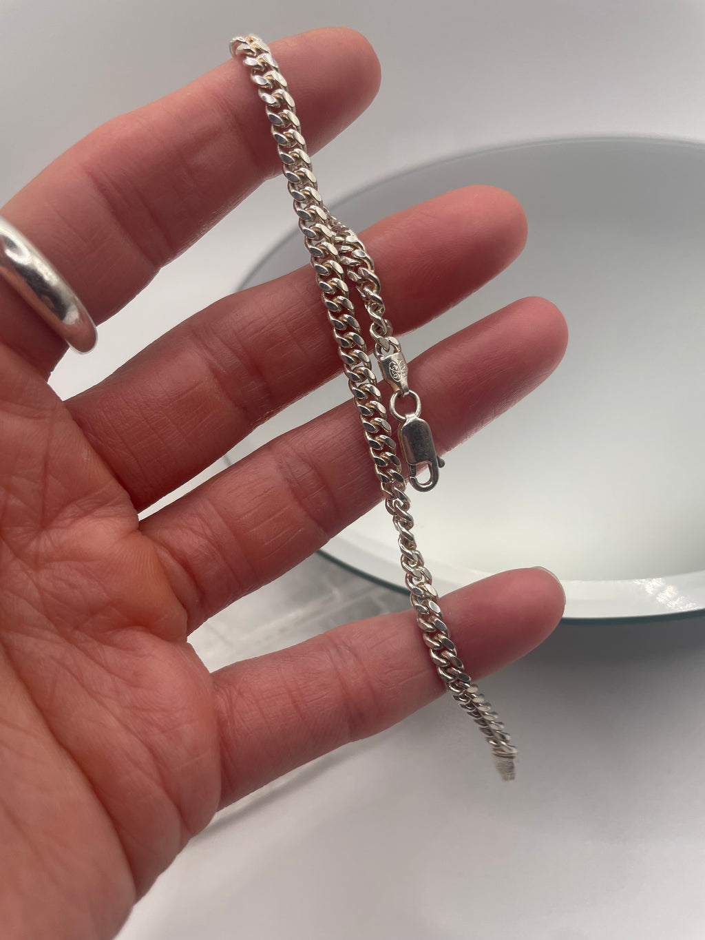 Italian Silver Curb Chain Bracelet