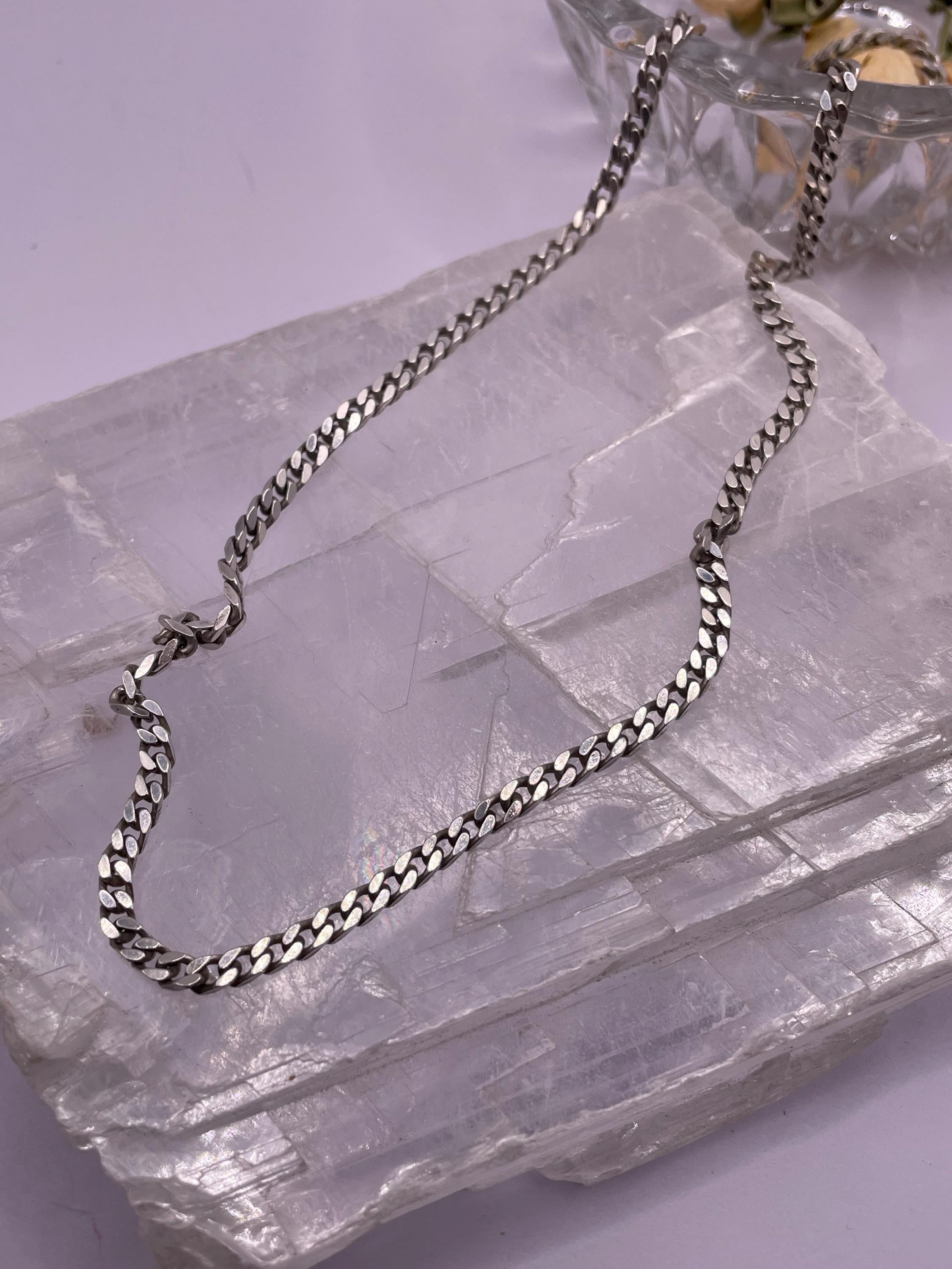 Italian Silver Chunky Curb Chain Necklace