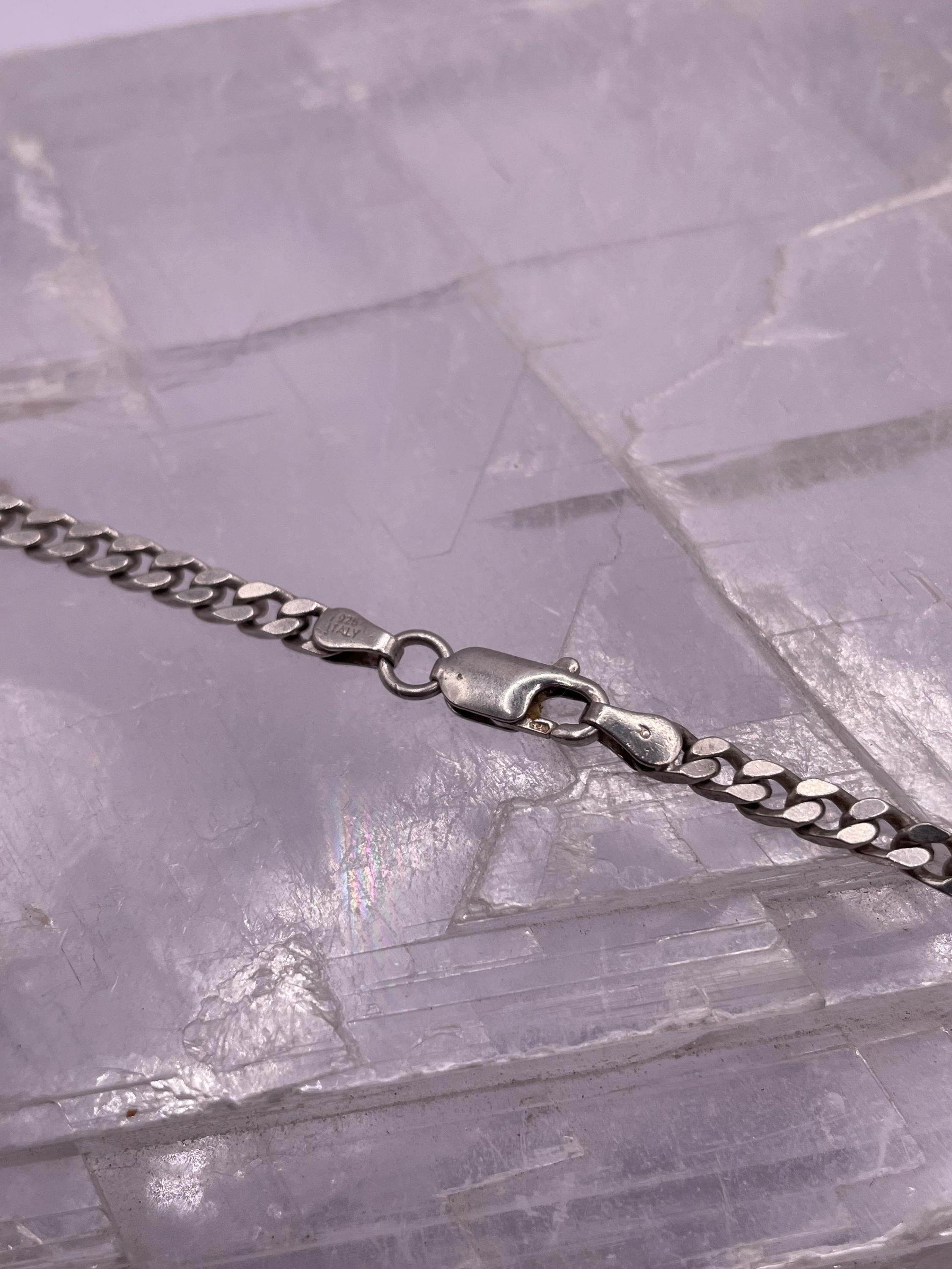 Italian Silver Chunky Curb Chain Necklace
