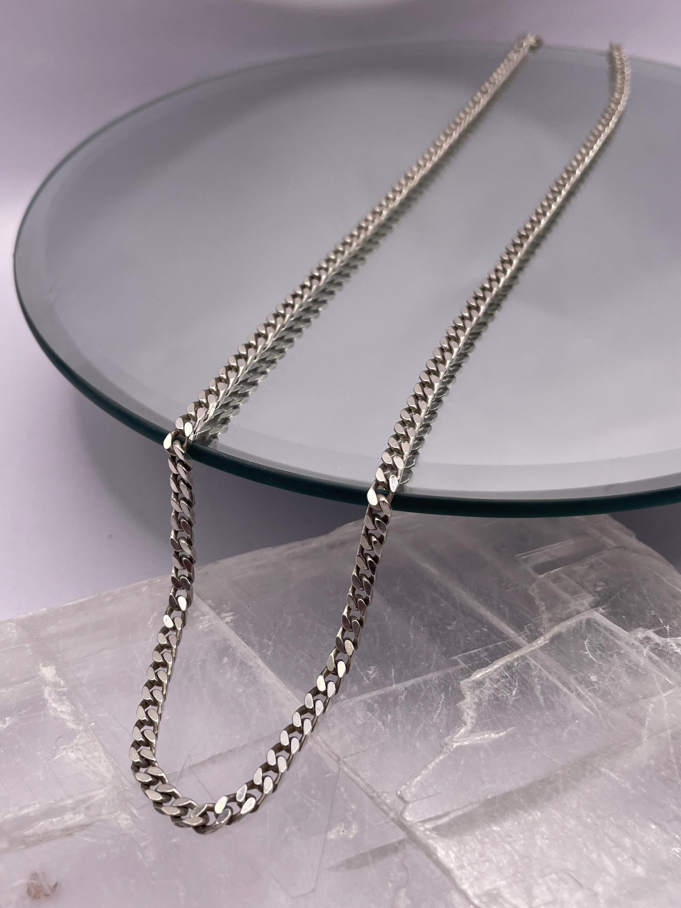 Italian Silver Chunky Curb Chain Necklace